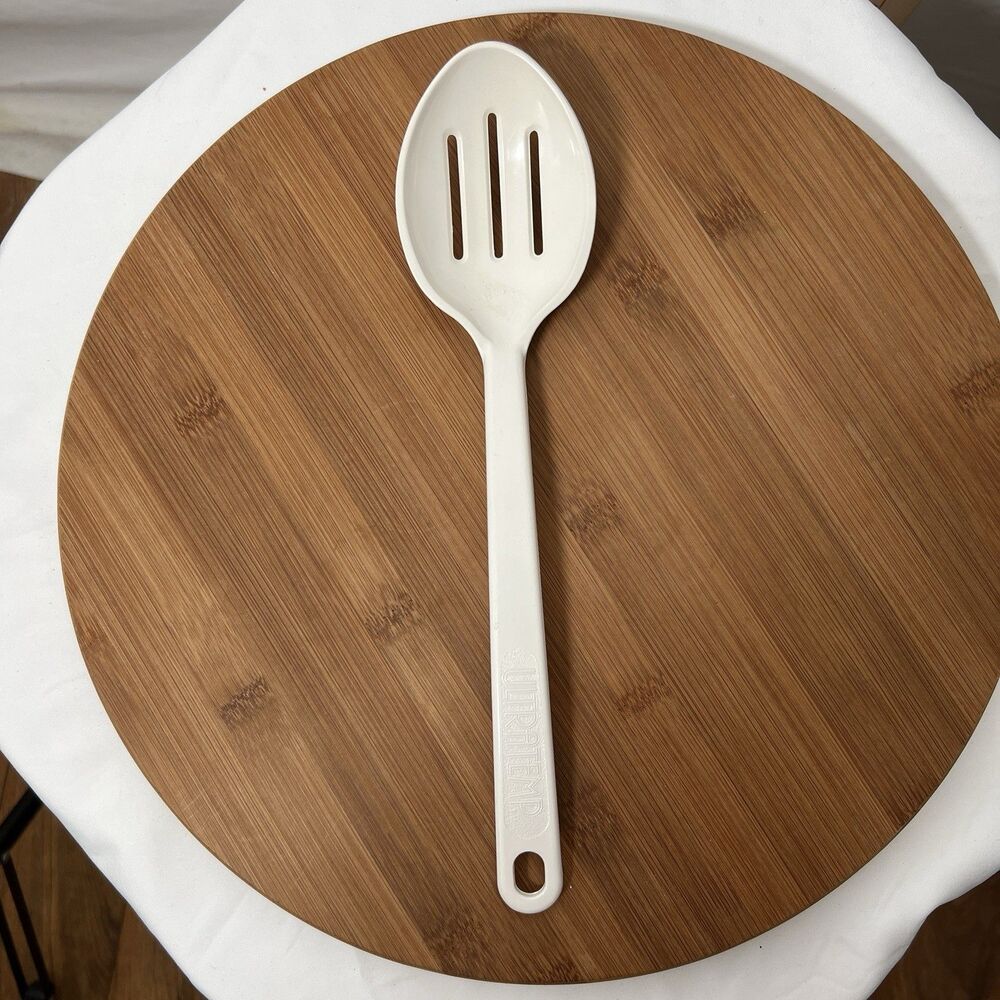 Vtg Ultratemp Slotted Serving Spoon Cooking Utensil White Robinson